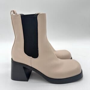 TOPSHOP Kylie Chunky Chelsea Y2K Platform Mod Boot Bone Cream 9